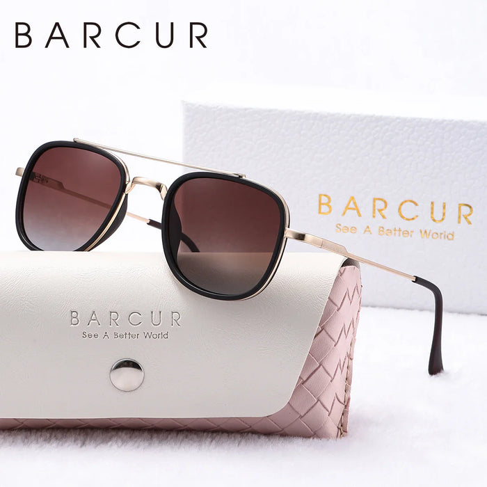 BARCUR Cool Oval Double Beam Fashion Sunglasses