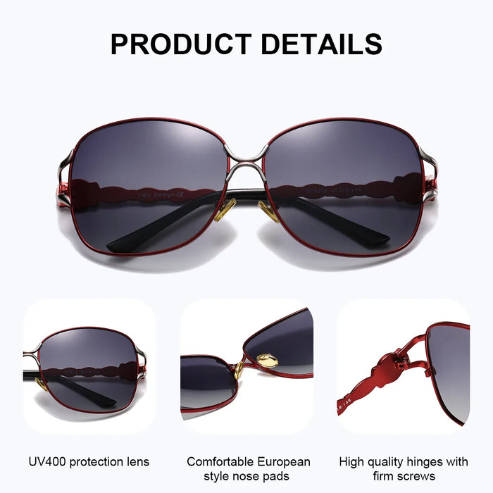 BARCUR Women’s Polarized Sunglasses – Oversized Elliptical Black