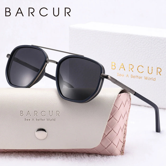 BARCUR Fashionable Trendy Polarized Sunglasses Polygon