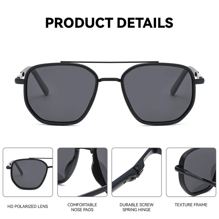 BARCUR Fashionable Trendy Polarized Sunglasses Polygon