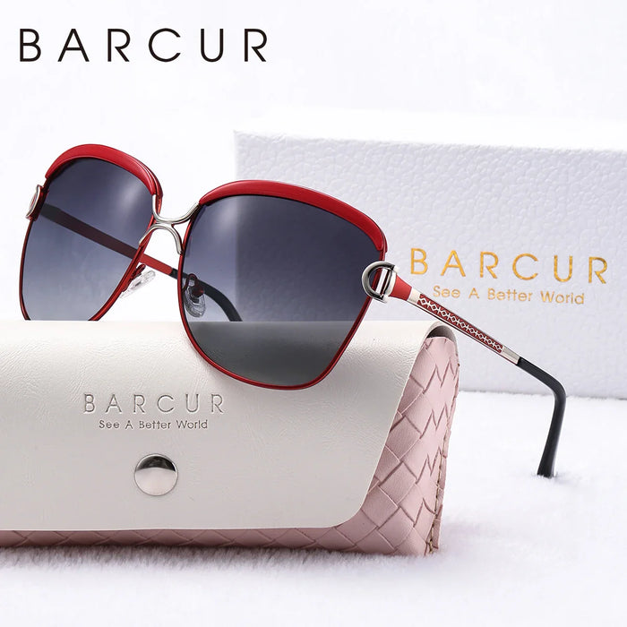 BARCUR Sunglasses Women’s Fashion Polarized Metal Frame