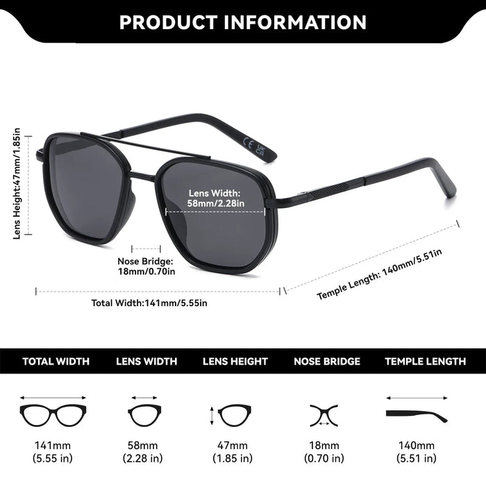 BARCUR Fashionable Trendy Polarized Sunglasses Polygon