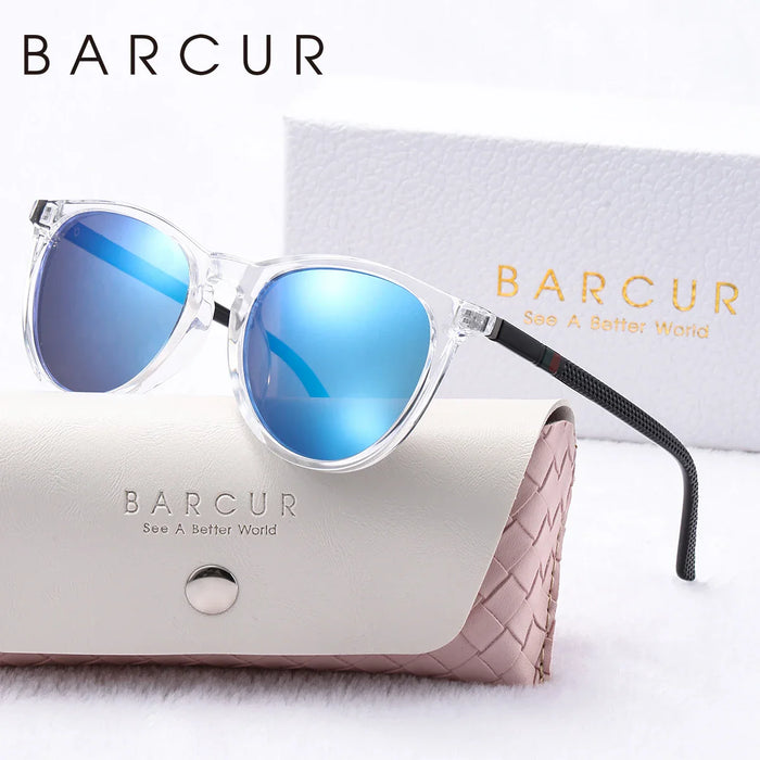BARCUR Pink Fashion Round Sunglasses for Women
