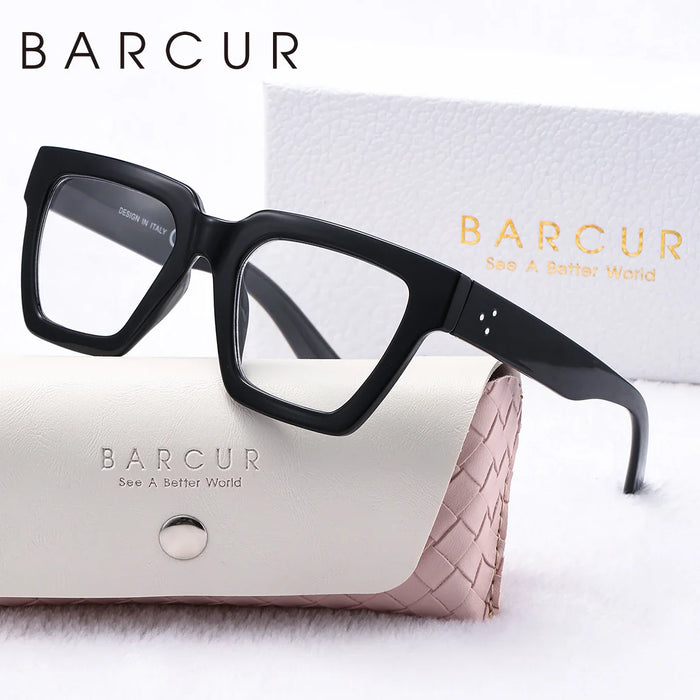 BARCUR Large Fashionable Frame Pink Reading Glasses
