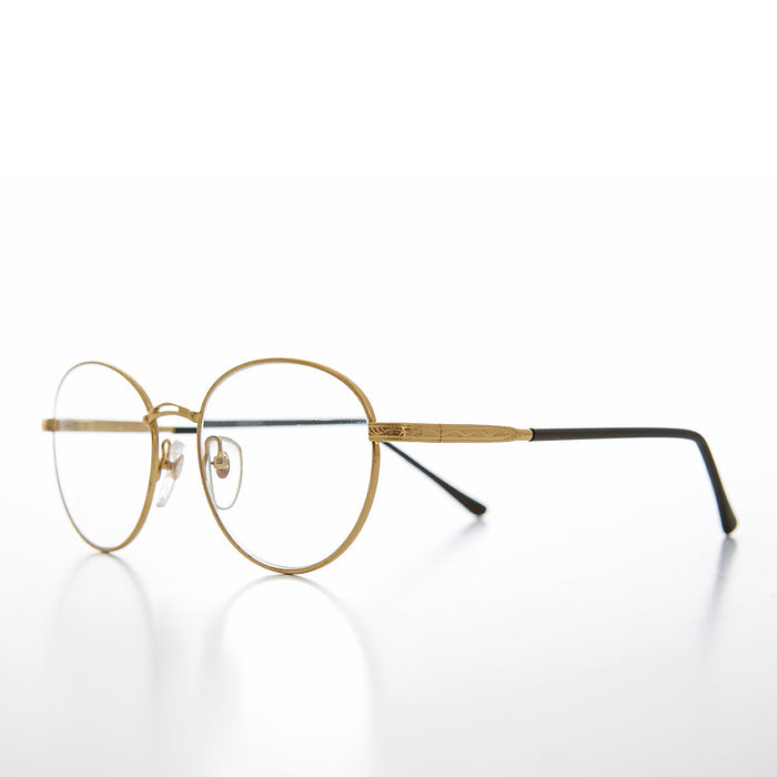 SUNGLASS MUSEUM Round Gold Reading Glasses with Tube Temples - Shiloh