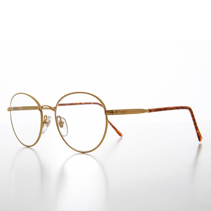 SUNGLASS MUSEUM Round Gold Reading Glasses with Tube Temples - Shiloh
