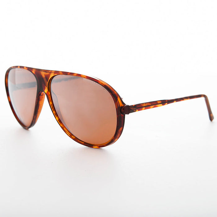 SUNGLASS MUSEUM Mirrored Amber Lens Vintage Aviator Sunglasses- Slater - Product image