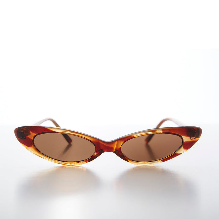 SUNGLASS MUSEUM Skinny Punk Rock Cat Eye Sunglass - Slim