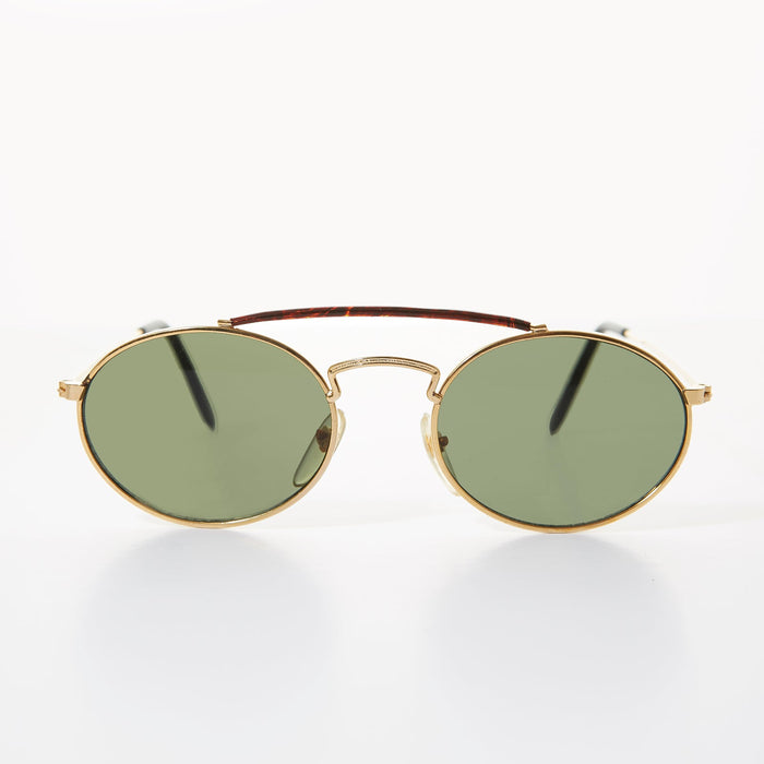 SUNGLASS MUSEUM Oval Old Timey Aviator Vintage Sunglasses - Smith