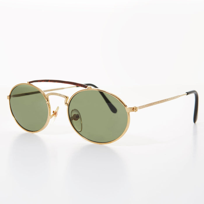 SUNGLASS MUSEUM Oval Old Timey Aviator Vintage Sunglasses - Smith