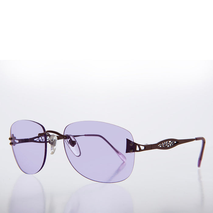 Tinted Rimless 90s Vintage Sunglasses - Vesper