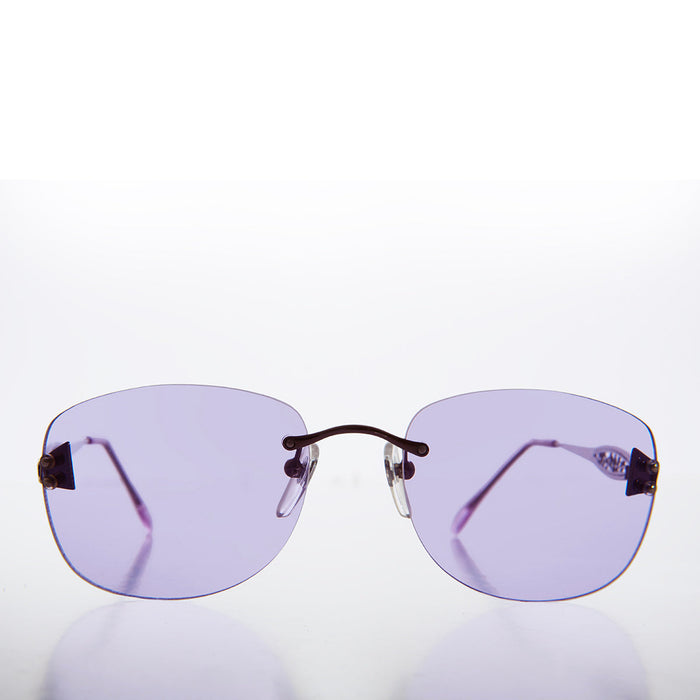 Tinted Rimless 90s Vintage Sunglasses - Vesper