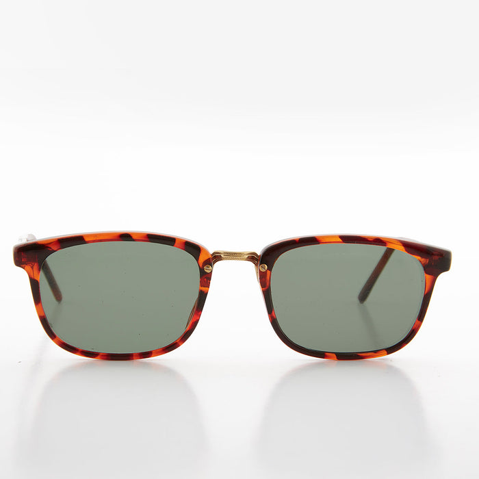 image of sunglasses model SUNGLASS MUSEUM SUNGLASS MUSEUM Rectangular Preppy Vintage Horn Rim Sunglass with Glass Lens - Spence