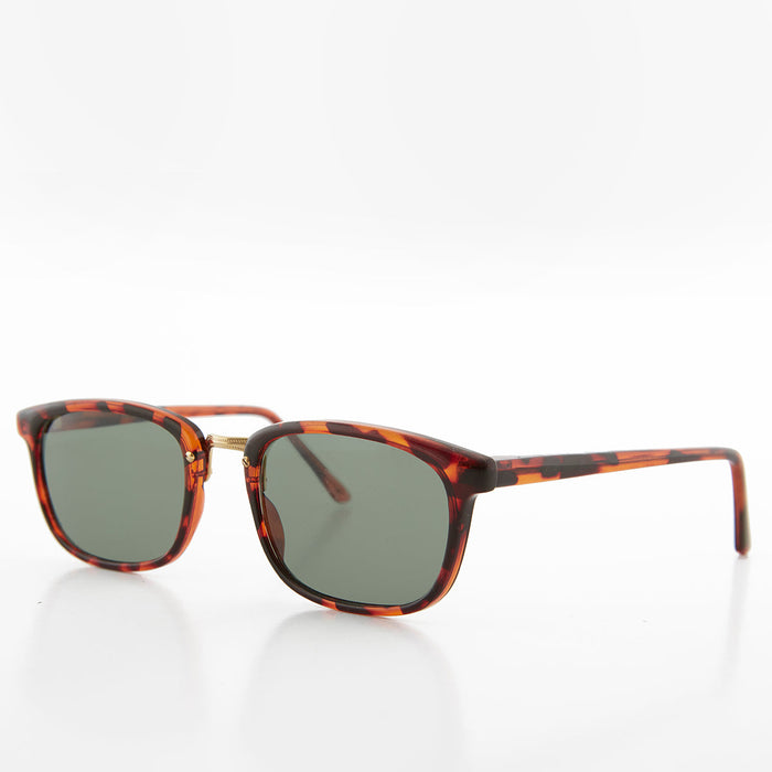 image of sunglasses model SUNGLASS MUSEUM SUNGLASS MUSEUM Rectangular Preppy Vintage Horn Rim Sunglass with Glass Lens - Spence