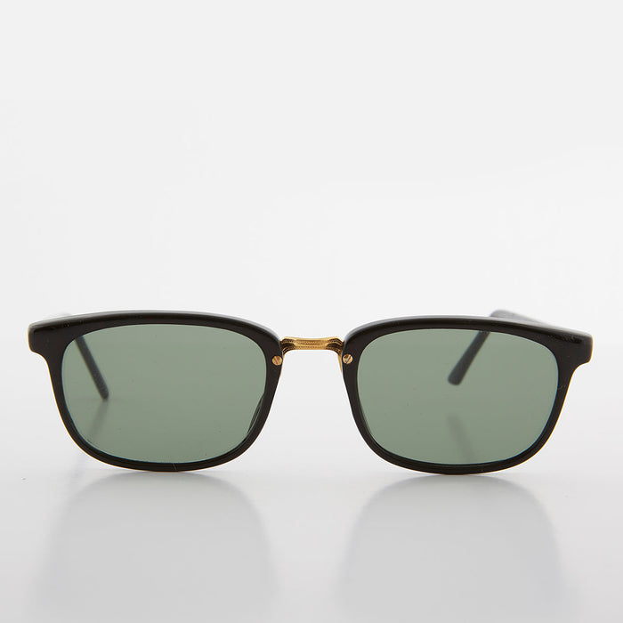 image of sunglasses model SUNGLASS MUSEUM SUNGLASS MUSEUM Rectangular Preppy Vintage Horn Rim Sunglass with Glass Lens - Spence