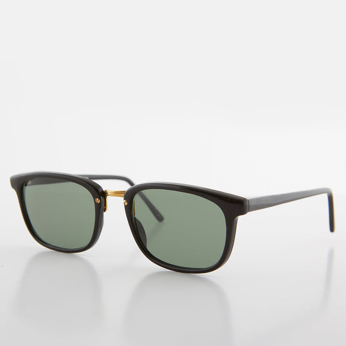 image of sunglasses model SUNGLASS MUSEUM SUNGLASS MUSEUM Rectangular Preppy Vintage Horn Rim Sunglass with Glass Lens - Spence