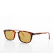 image of sunglasses model SUNGLASS MUSEUM SUNGLASS MUSEUM Rectangular Preppy Vintage Horn Rim Sunglass with Glass Lens - Spence
