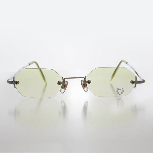 SUNGLASS MUSEUM Heart Rhinestone Rimless Vintage Sunglasses - Splashy - Product image
