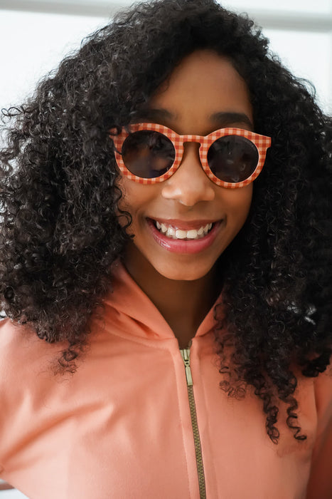 Classic | Sustainable Sunglasses | Plant-Based Bendable Polarized - Adult | 16+ Y |  Sunset Gingham
