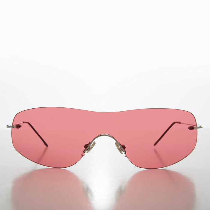 SUNGLASS MUSEUM y2k Rimless Shield Sunglasses - Stary