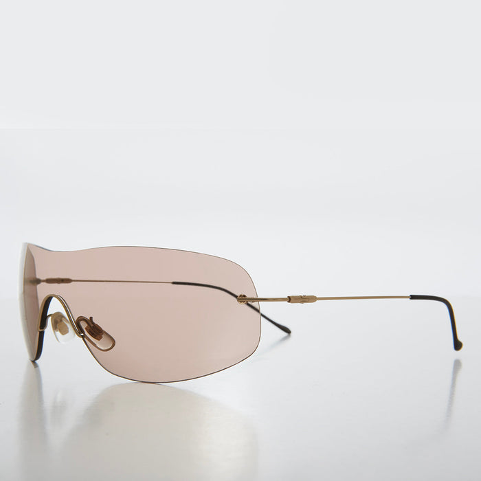 SUNGLASS MUSEUM y2k Rimless Shield Sunglasses - Stary
