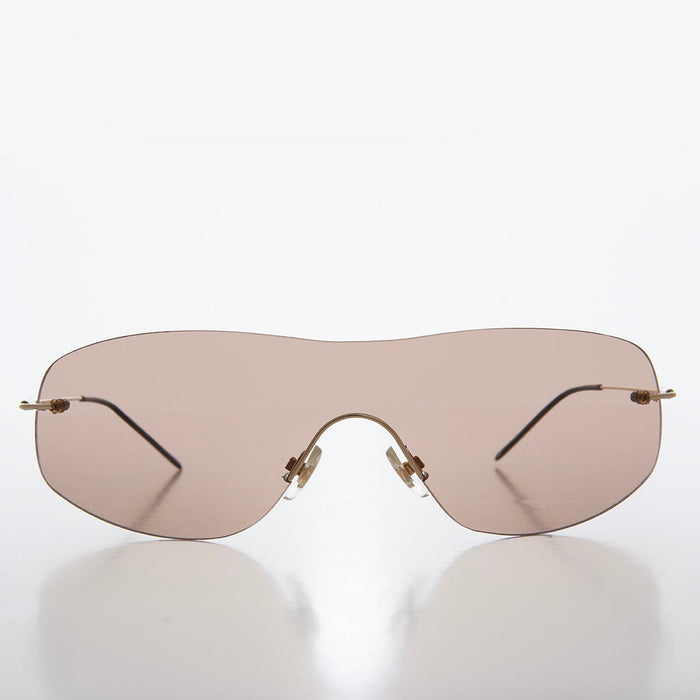 SUNGLASS MUSEUM y2k Rimless Shield Sunglasses - Stary