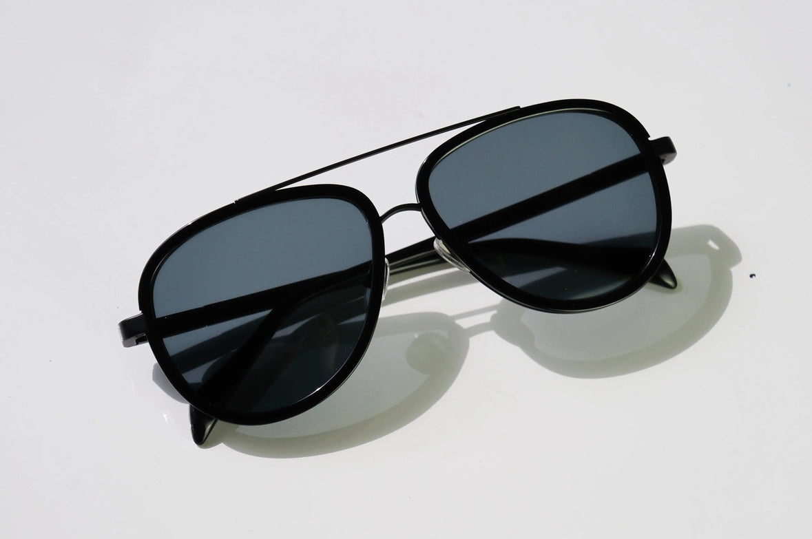SAINT OWEN Sunglasses STORCH AVIATOR Black — KRNglasses.com