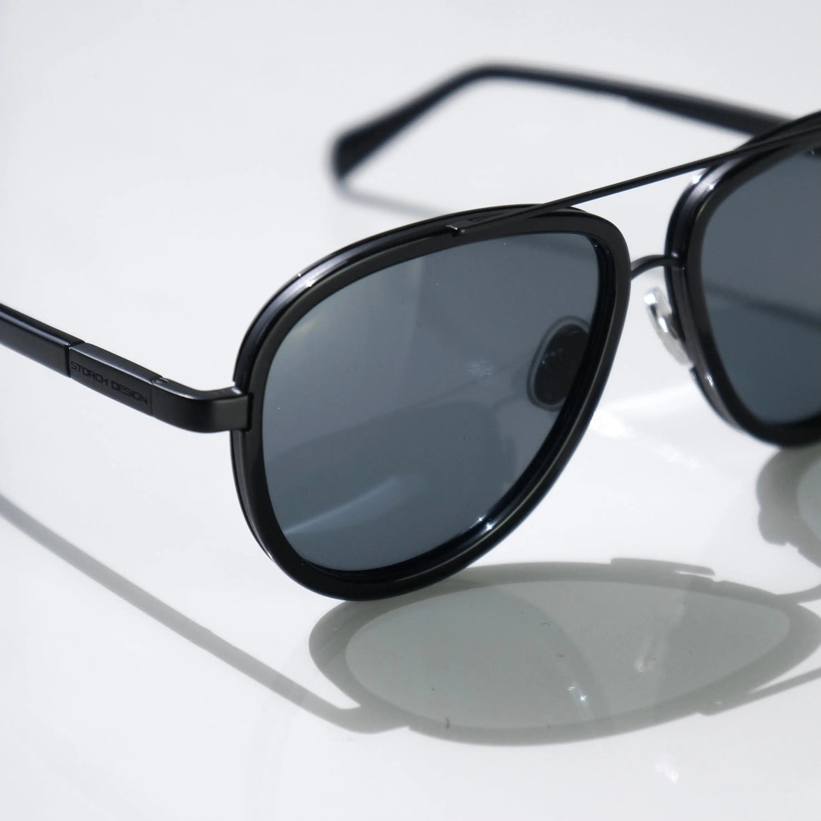 SAINT OWEN Sunglasses STORCH AVIATOR Black — KRNglasses.com