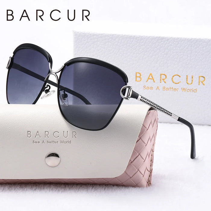 BARCUR Sunglasses Women’s Fashion Polarized Metal Frame