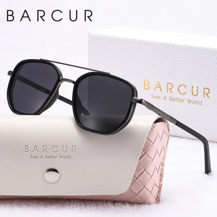 BARCUR Fashionable Trendy Polarized Sunglasses Polygon