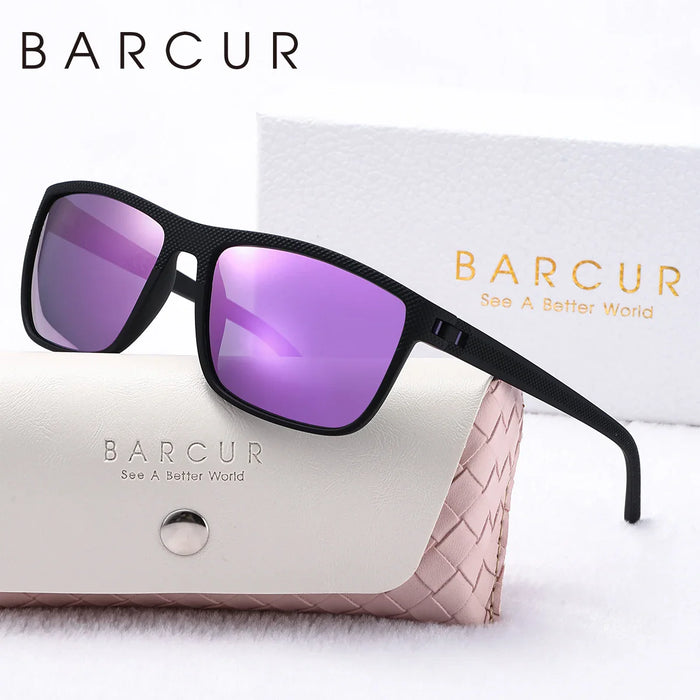 BARCUR Original Trendy White Pink Polarized Sunglasses