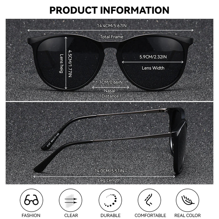 BARCUR Sunglasses Women’s Leopard Print Two-Tone Cat Eye