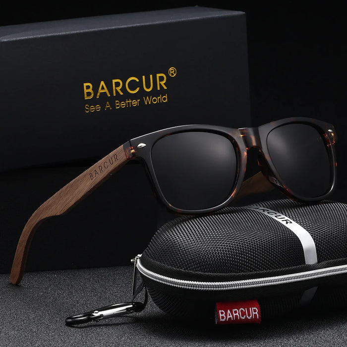BARCUR Black Walnut Polarized Sunglasses