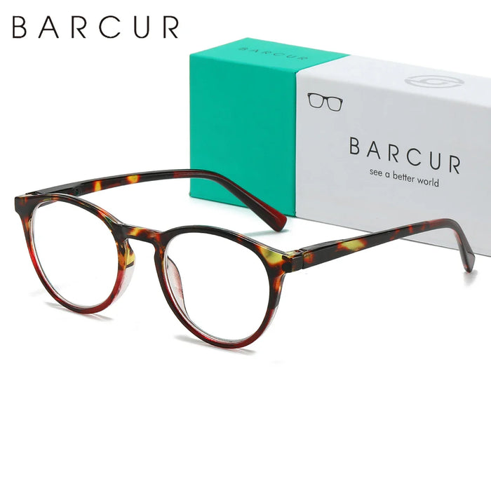 BARCUR Presbyopia Glasses Comfortable Lightweight Leopard