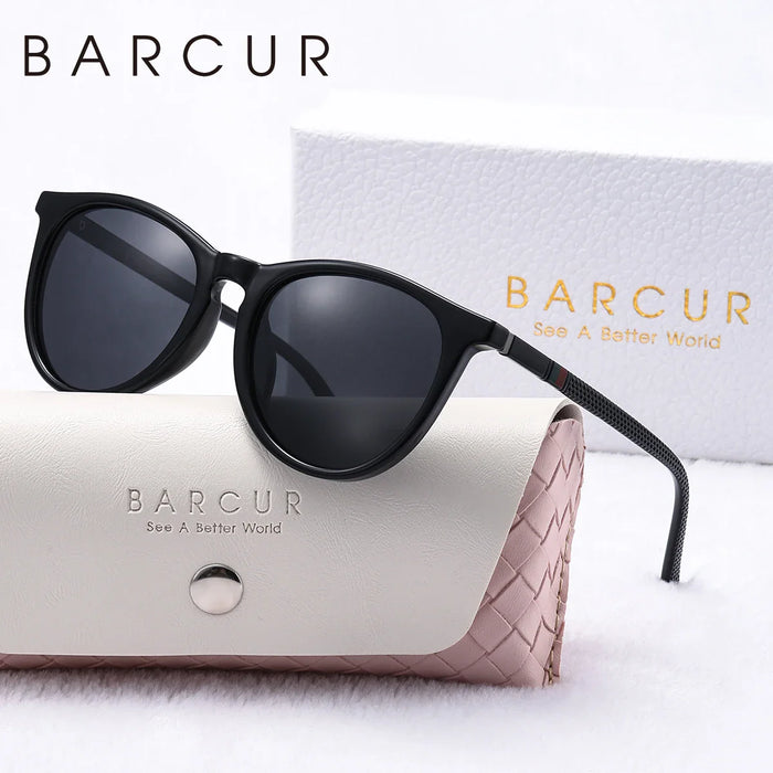 BARCUR Pink Fashion Round Sunglasses for Women