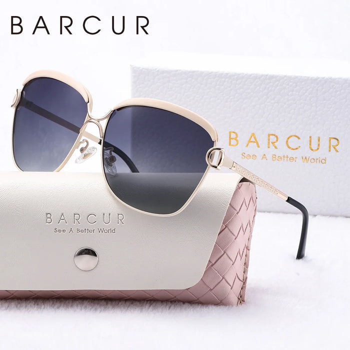 BARCUR Sunglasses Women’s Fashion Polarized Metal Frame