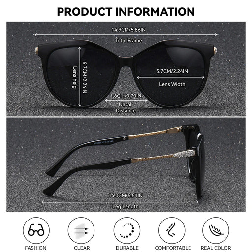 BARCUR Polarized Trendy Cat Eye Sunglasses for Women - Product image