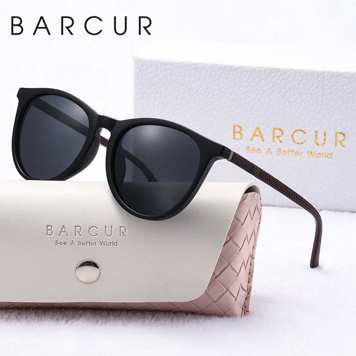 BARCUR Pink Fashion Round Sunglasses for Women