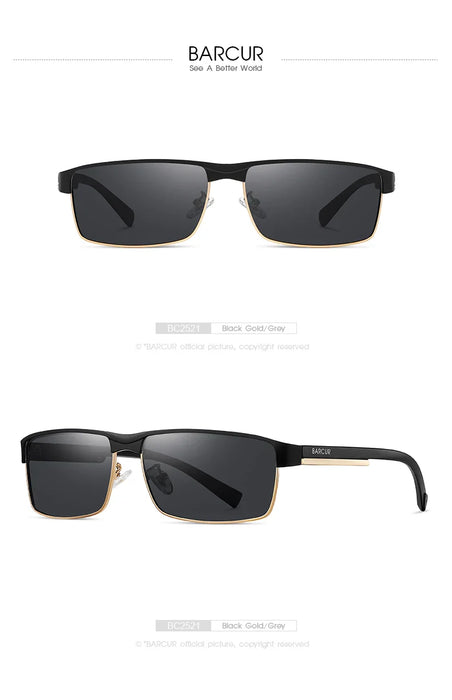 BARCUR Sunglasses Men’s Original Rectangle - Product image