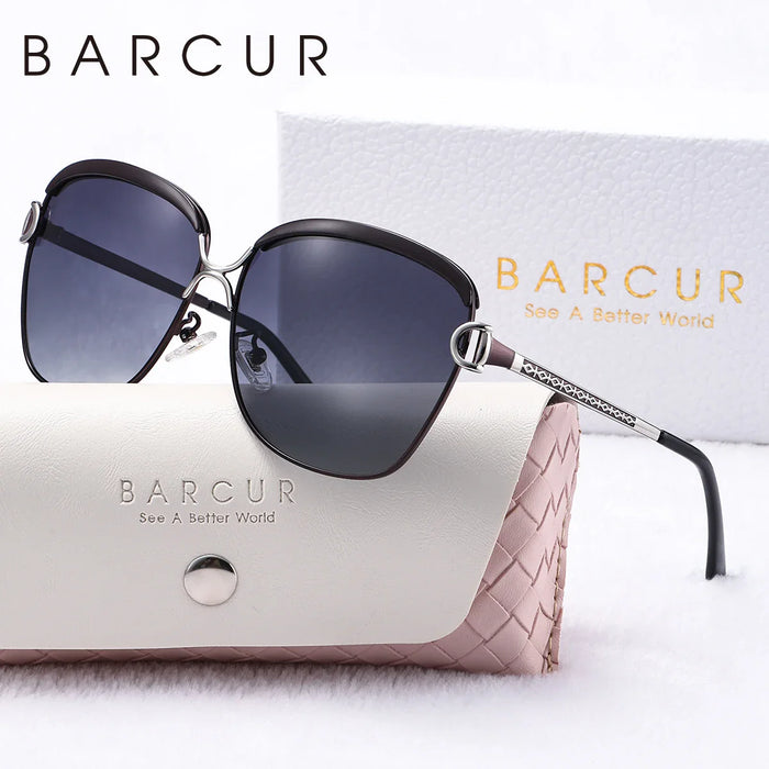BARCUR Sunglasses Women’s Fashion Polarized Metal Frame