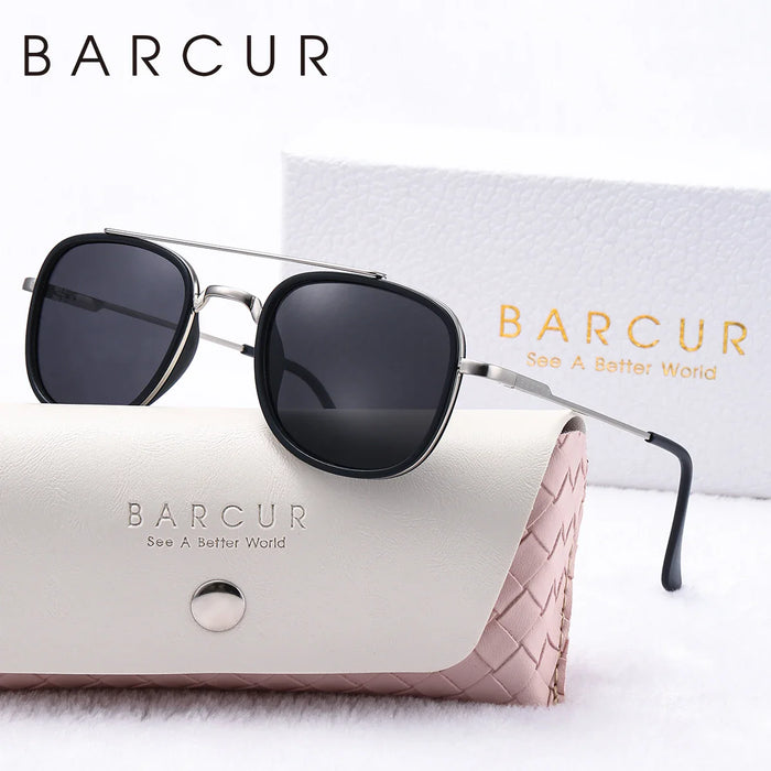 BARCUR Cool Oval Double Beam Fashion Sunglasses