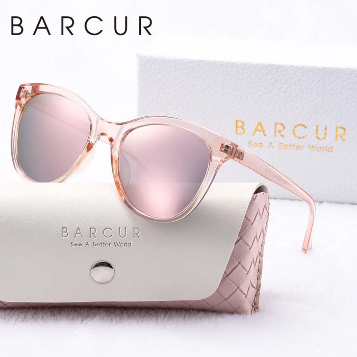 BARCUR Women’s Transparent Fashionable Cat Eye Sunglasses