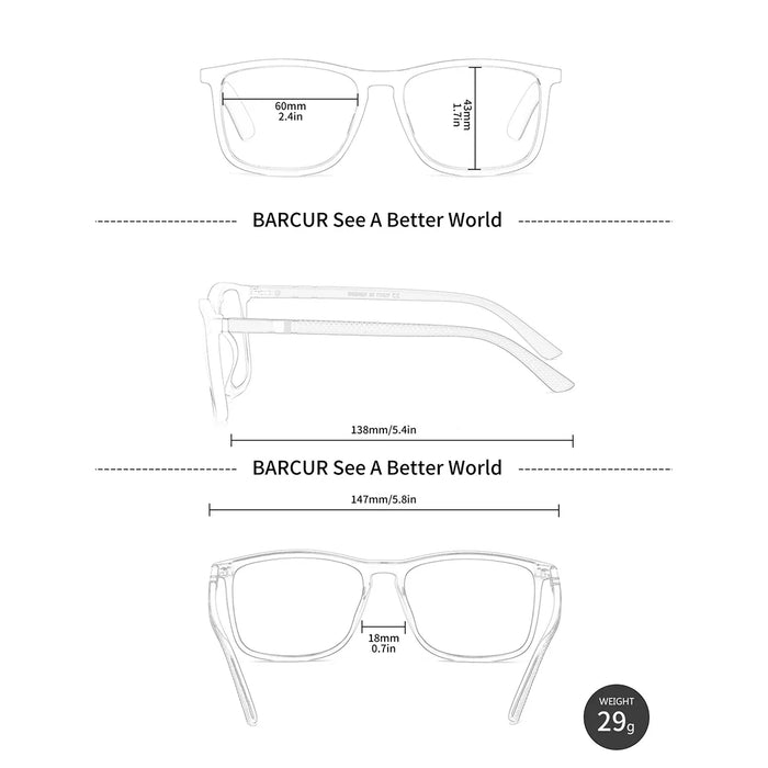 BARCUR Original Design Unisex Lightweight Reading Glasses