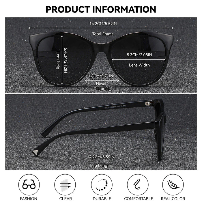 BARCUR Women’s Transparent Fashionable Cat Eye Sunglasses