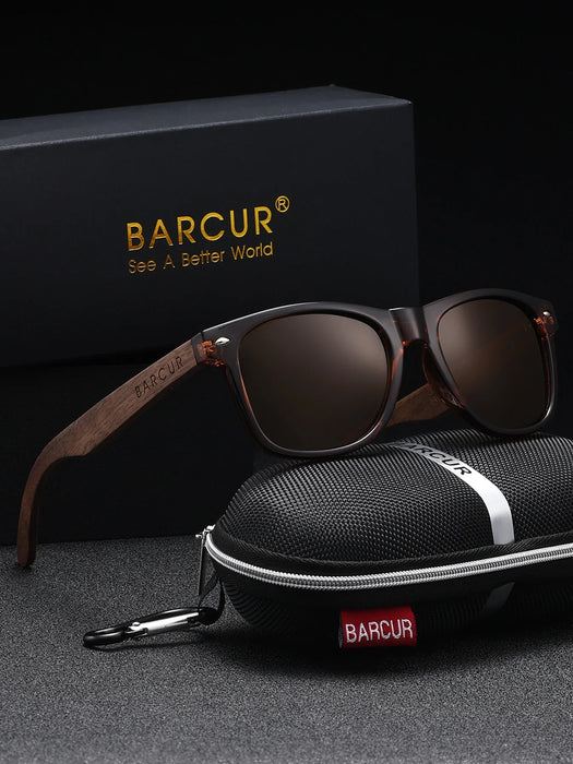 BARCUR Black Walnut Polarized Sunglasses