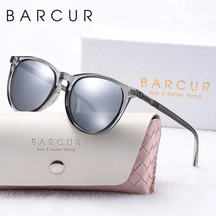 BARCUR Pink Fashion Round Sunglasses for Women