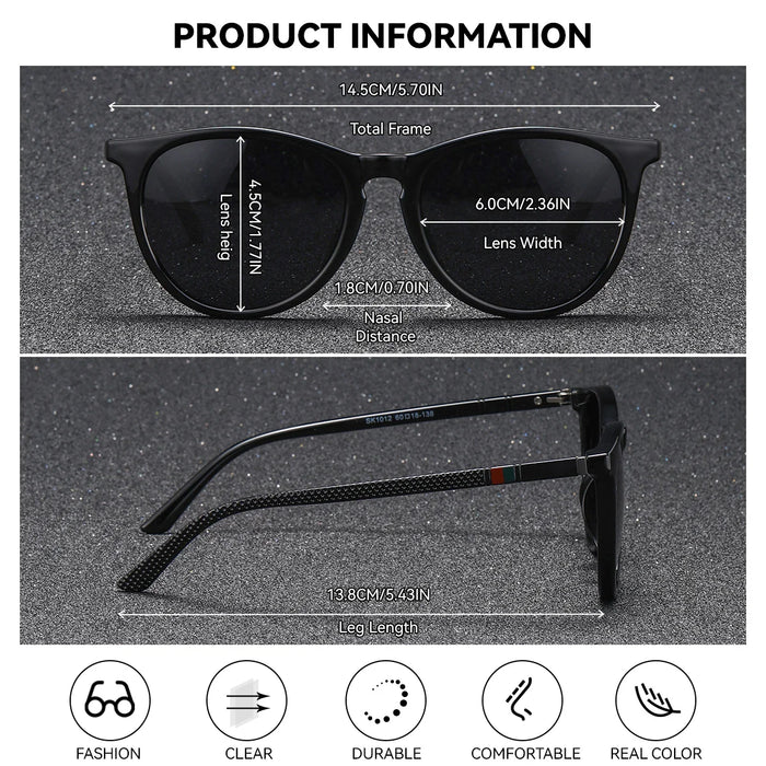 BARCUR Pink Fashion Round Sunglasses for Women