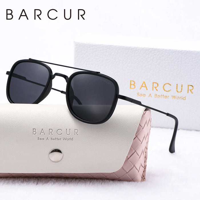 BARCUR Cool Oval Double Beam Fashion Sunglasses