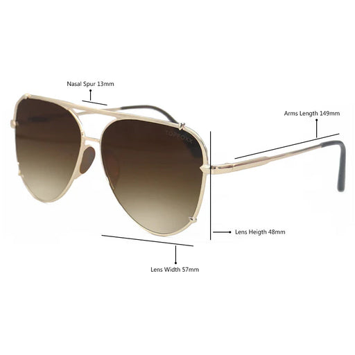 TOPFOXX Smaller Cristina - Tangle Free - Faded Brown Aviator Sunglasses Gold - Product image