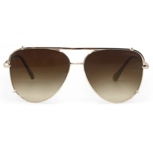 TOPFOXX Smaller Cristina - Tangle Free - Faded Brown Aviator Sunglasses Gold - Product image